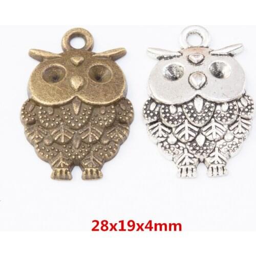20 pieces of retro metal zinc alloy owl pendant for DIY handmade jewelry necklace making 7762