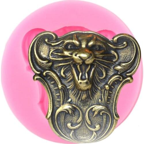 3D Dragon Tiger Lion Medallion Silicone Molds Chocolate Candy Polymer Clay Cupcake Topper Mould Fondant Cake Decorating Tools