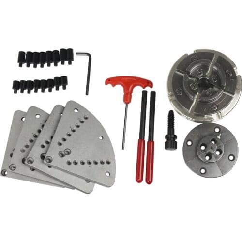 4-inch, C-shaped outer chuck, four-jaw self-centering high-low jaw inner-circle flat-jaw chuck for woodworking lathes