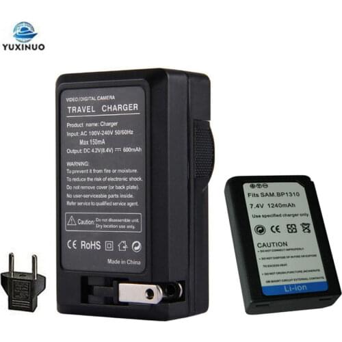 7.4V 1240mAh BP-1310 BP1310 IA-BP1310 IABP1310 Digital Camera Battery + AC Charger For Samsung NX5 NX10 NX11 NX20 NX100