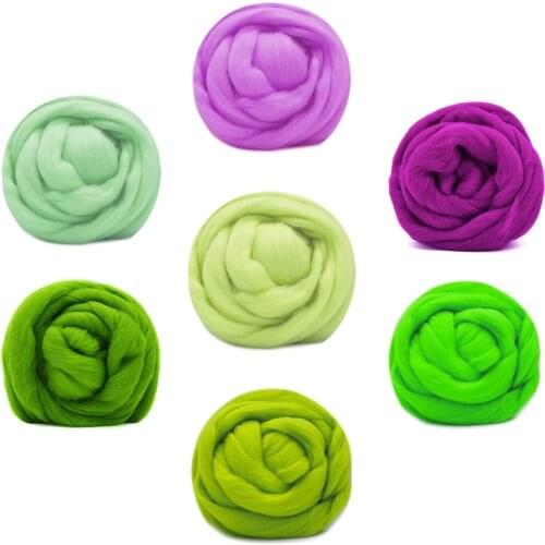 70g (10gx7 Colors) Sheep Wool 19 Microns Superfine Merino Wool Natural Wool Needle Felting Wool for Wool Felting Kit