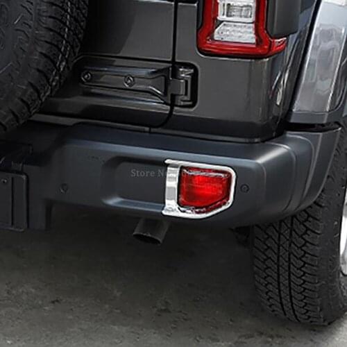 Accessories Exterior For Jeep Wrangler SUV 2018 2019 ABS Chrome Rear Fog Light Lamp Cover Molding Trim Back Foglight Frame