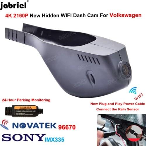 Wifi 4K Dash Cam Car DVR for Volkswagen VW Passat Tiguan Tarek Atlas Polo Touran Taigun Golf Arteon Sharan Arteon for Skoda Seat