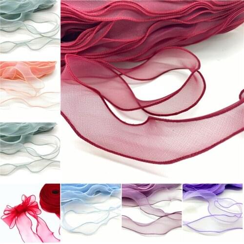 5Yards/Lot 30mm Wave Silk Organza Ribbon Bow Material For Hair Ornament Gift Wrapping Decoration Lace Ribbons