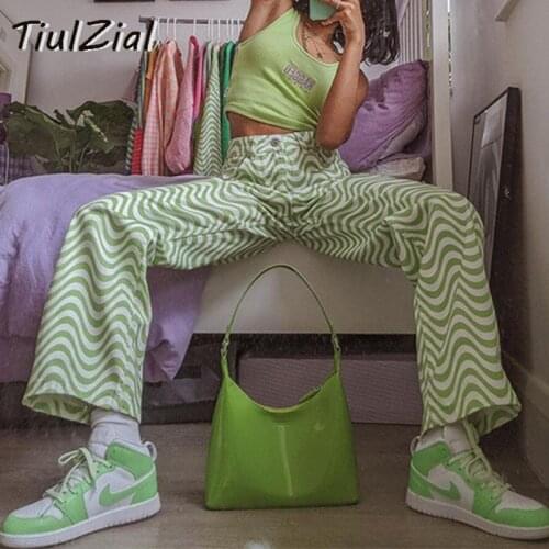 TiulZial Y2K E Girl Print High Waist Pants Women Summer Long Trousers Straight Sweatpants Capris Pant Bottom 2021