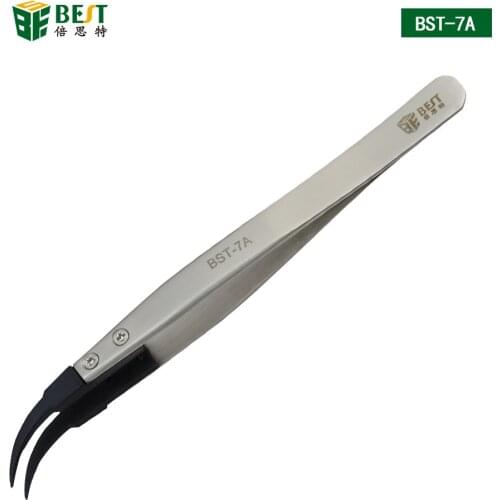 BST259 Heat Resistant Non Conductive Stainless Steel Tweezers with Replaceable Pointed Tip Tools Accessories Hot