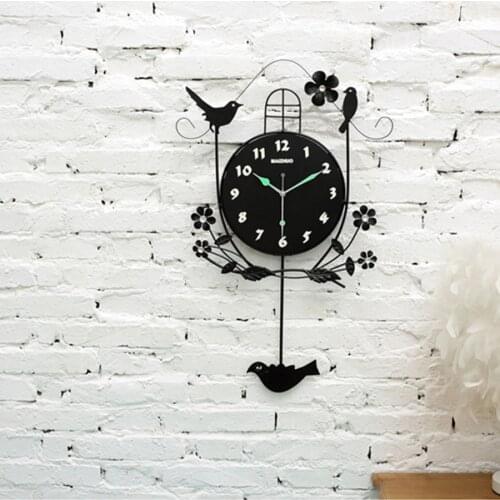 Digital Wall Clocks Battery Operated Wall Clock Modern Design Electronic Desk Clock Pendulum Cuckoo Watch Home Fluorescent 4B071