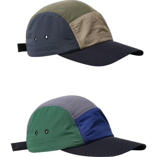 Clape 5 Panel Classic Baseball Cap Nylon Lightweight Running Cap Adjustable Trucker Hats with Snapback Breathable Camper Hat