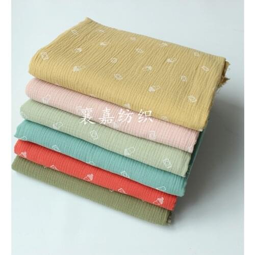 All-Cotton Fabric Double-Layer Cotton Crepe Seersucker Childrens Cartoon Fabric
