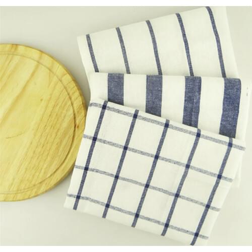 1 Pcs Blue Plaid Stripes Cotton Placemat Fashion Fabric Table Mats Napkins Simple Design Tableware Kitchen Picnic Supplies