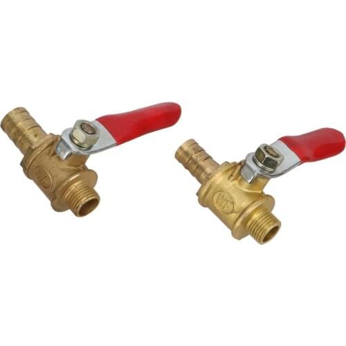 Brass Barbed 1/8" Male Thread Ball Valve to 8mm 10mm Pipe Interface Copper Pipe Fittings Coupler Adapter Connector Joint