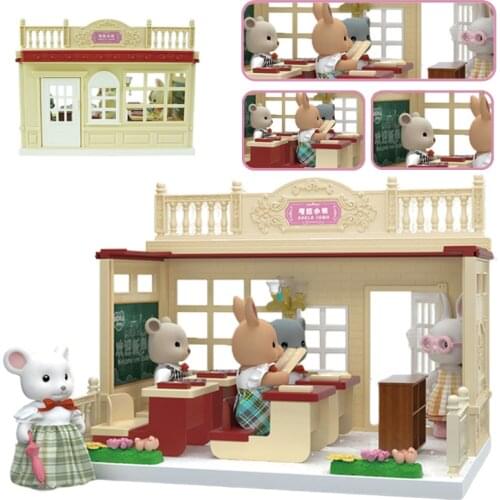 Forest Family 1:12 Miniature Dollhouse Furniture Classroom Model Accessories For Dolls Koala Toys For Girls Rabbit Pretend Play