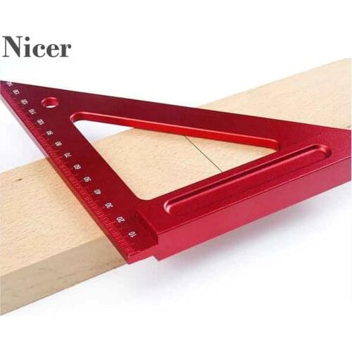 150MM Woodworking Ruler Scribe Mark Square Ruler Wood Working Measuring Tools Angle Measuring Gauge Tool Red Accessories