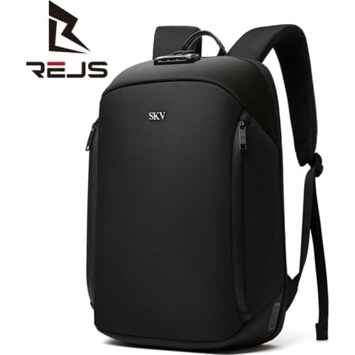 REJS LANGT Anti-Theft Backpack Men Fit 15.6 Inch Laptop Bag Business Office Work Waterproof Travel Backpacks with Charging zaino