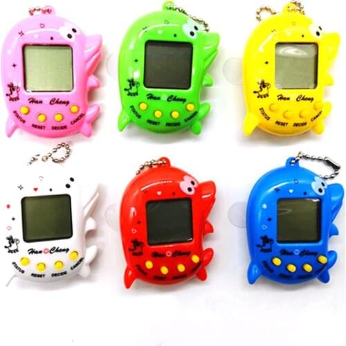 Creative Dolphin Shaped Electronic Pet Game Machine 168 Pet In One Mini Bead Chain Game Machine Tamagotchi Toy Nostagic Game