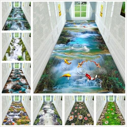 3D Carpet Landscape Kitchen Mat Corridor Rug Long Bedroom Carpets Soft Flannel Home Decor Floor Area Rug for Living Room Modern