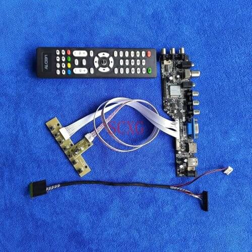 LCD/LED Fit B156XW04/B156XW06 Digital signal DIY Kit 1366*768 Monitor controller board 40Pin LVDS HDMI-compatible USB AV VGA DVB