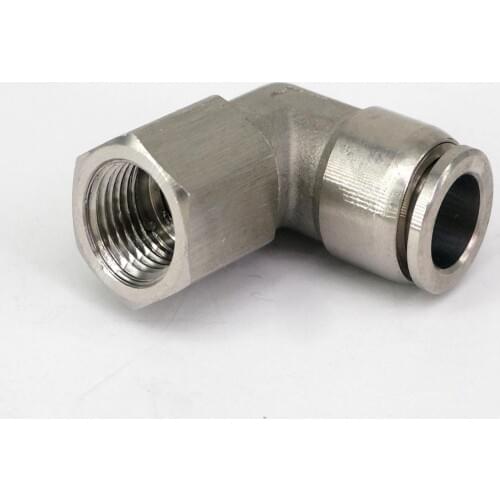Tube OD 10mm*1/4"BSP 304 Stainless Steel Pneumatic Female Elbow Quick Connector Fittings Anticorrosion Antioxidation