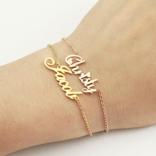 Custom Name Bracelet For Women Stainless Steel Pulsera Personalized Jewelry Male Gold Bracelets Christmas Gift For Best Friend