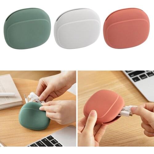 Portable Earbuds Case Headphone Cable Clip Mini Carrying Case Storage Bag for