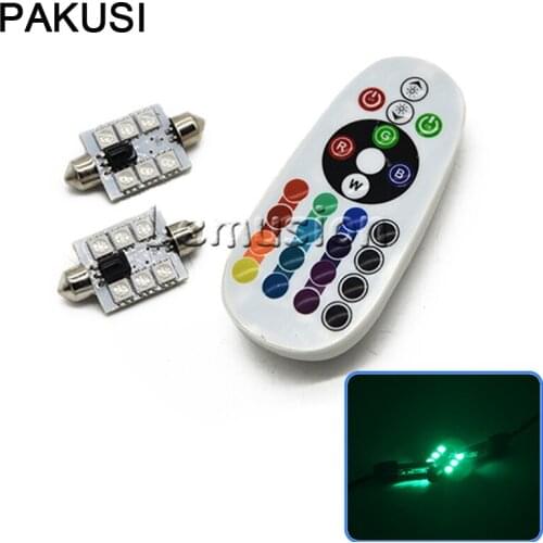 PAKUSI Car LED Interior Light Reading Lamp For Peugeot 307 Honda civic for universal car accessories 6-SMD 5050 41mm Double Tip