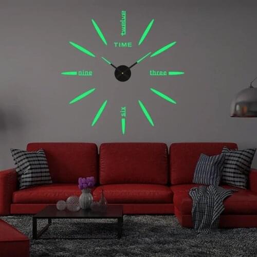 Luminous Wall Clock Glow 100cm Large Hanging Clocks DIY Digital Quiet Glowing Clocks Home Art Living Room Modern Decorations