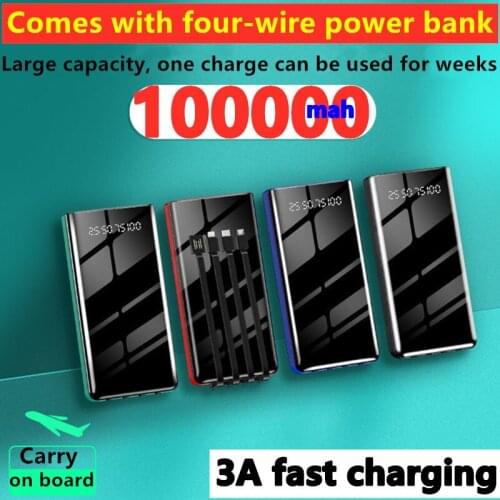Ultra-large capacity charging treasure 100000mah portable flash charging mobile power supply for Huawei Oppo Xiaomi ViVo