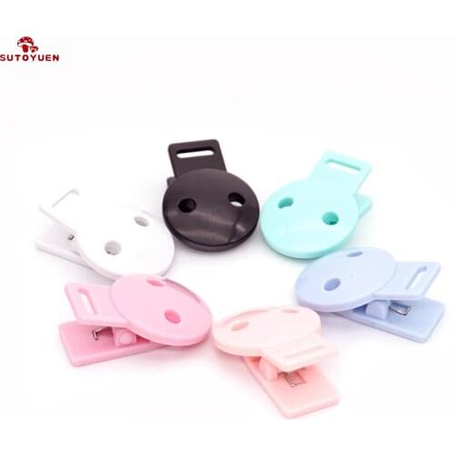 Sutoyuen 100pcs Round Head Baby Pacifier Clips DIY Baby Pacifier Dummy Chain Holder Soother Nursing Teething Toy Accessories