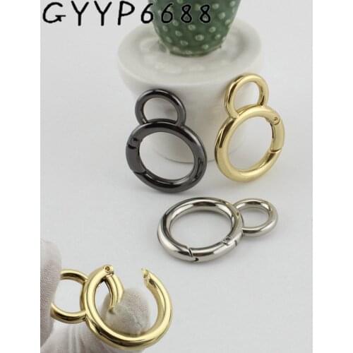 10pcs 3colors 8 Ring Openable Keyring Leather Bag Belt Strap Dog Chain Buckle Snap Clasp Clip Trigger Accessories
