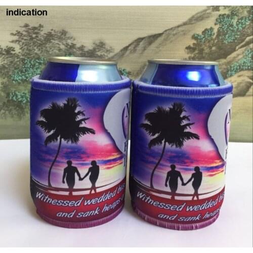 100pcs/lot Custom Wedding Gift Stubby Holder Neoprene Beer Bottle Cooler Thermos Cool Bag Waterproof Ice Packs Beer Can Cover