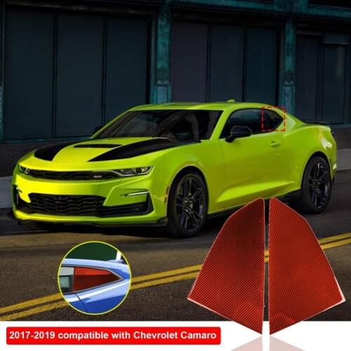 2Pcs Panel Sticker UV-proof Not Easy to Yellowing Carbon Fiber Rear Shutter Protective Sticker for Chevrolet Camaro 2017-2019