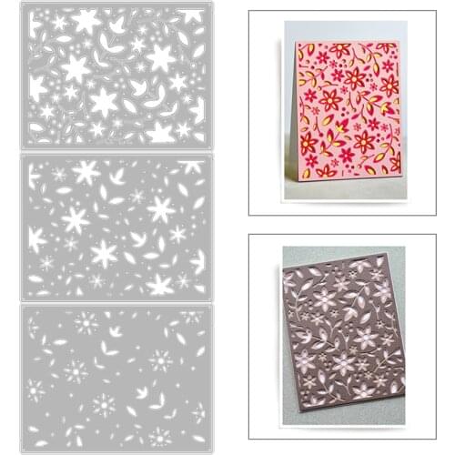 2020 New Rectangle Background Metal Cutting Dies For Cut Paper Embossing Making Flowers Leaf Pattern Layered Card Scrapbooking