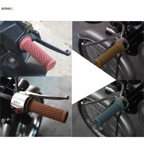 22 25MM Motorcycle Universal Vintage Rubber Motorcycle Motorbike Handlebar Thruster Grips For Kawasaki Nomad 1500 Fi Classic 800