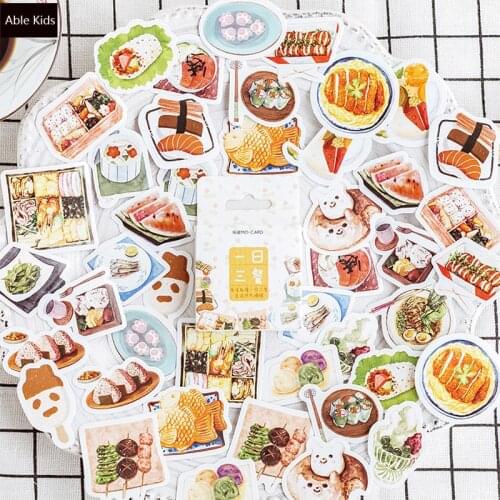 46pcs /box Delicious Food Boxed Album Decorative Stickers DIY Stickers Stick Label School Office Supply
