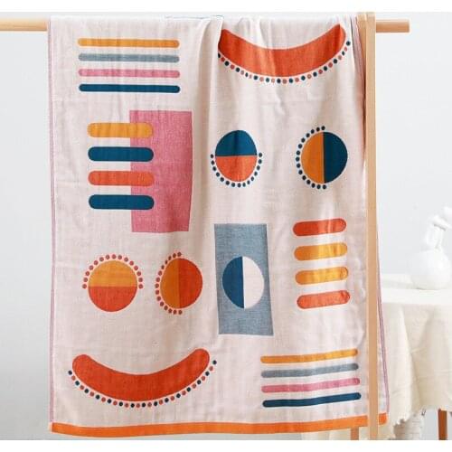 5-Layers Gauze Cotton Large Bath Towel for Adults Kids Blanket Super Soft Absorbent Cartoon Home Shower Towels Bathroom 140x70cm