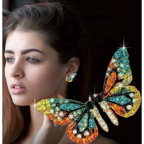 Wholesale 6 Pair Lot CZ Pave Butterfly Earrings Elegant Stud Earring for Women Girls S925 Silver Post
