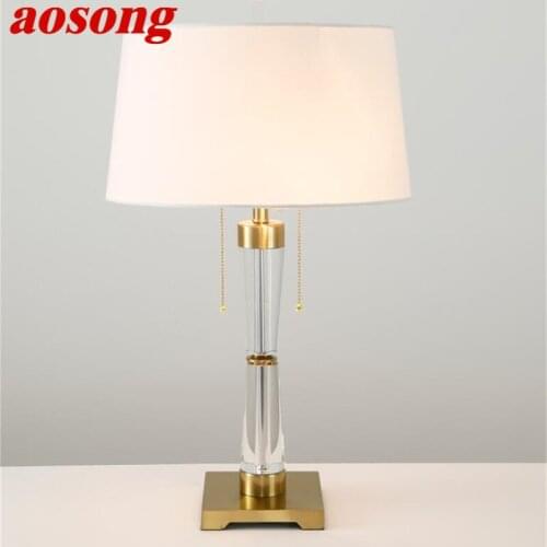AOSONG Postmodern Crystal Table Lamp Simple LED Decorative Desk Lighting for Home Bedside