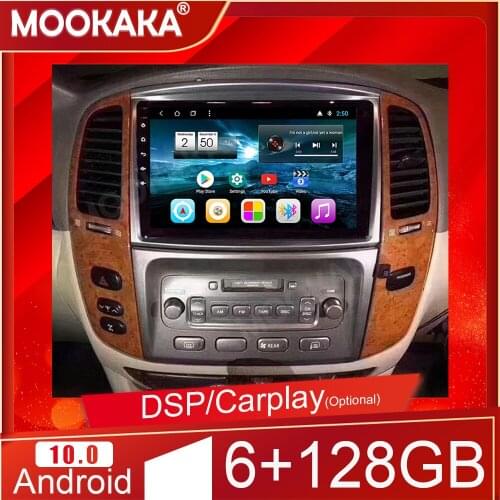 6-128GB Android10 For Lexus LX470 2004-2006 Car Multimedia Radio Player Touch Screen Stereo GPS Navigation System DSP Carplay