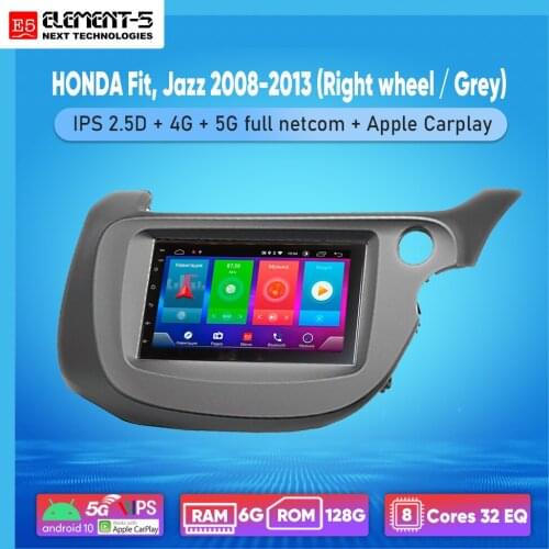 ELEMENT-5 7" 2G+32G Android 10 4G WIFI RDS DSP Car Radio For HONDA Fit, Jazz 2008-2013 Navigation GPS HIFI