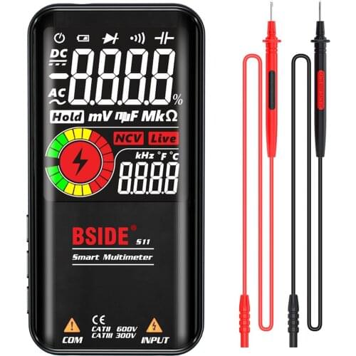 Digital Multimeter 9999 T-RMS 3.5"LCD Color Display DC AC 620V Voltage Capacitance 60Ohm 99.999mf 60KHz Live Wire Tester Charged