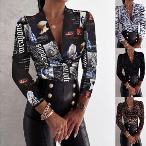 Conncozy Leopard Blouses