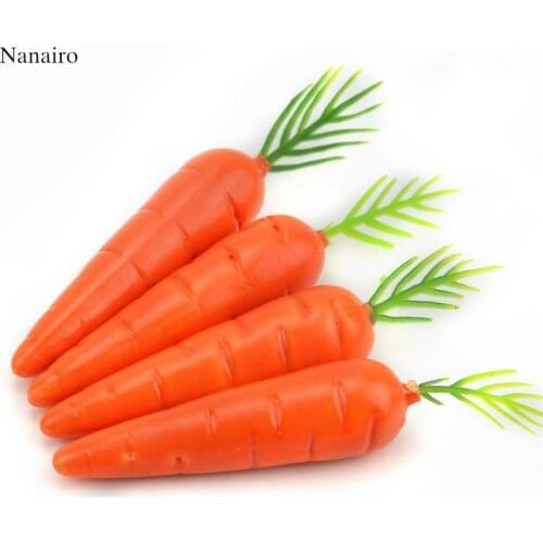 Cheap 30pcs 7cm carrot Mini Artificial Fake Foam Fruits and Vegetables Berries Flowers For Wedding Christmas Tree Decoration