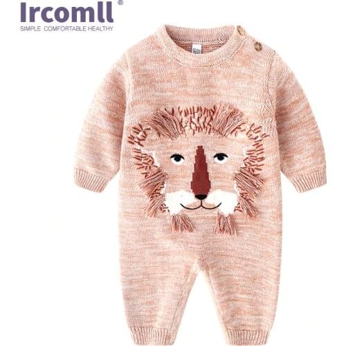Ircomll Baby Clothes Newborn Knitted Cartoon Lion Overalls For Kids Knitting Jumpsuit For Baby Toddler Outfit Boys Girls Romper