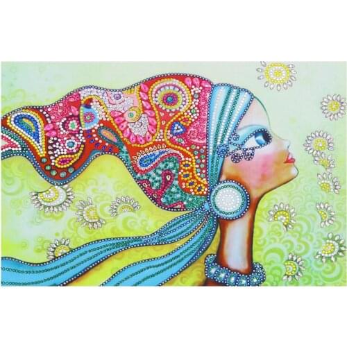 DIY5D Diamond Painting Alien Beauty Character Sticker Rhinestone Handmade Rhinestone Embroidery Cross Stitch Mosaic Home Pattern