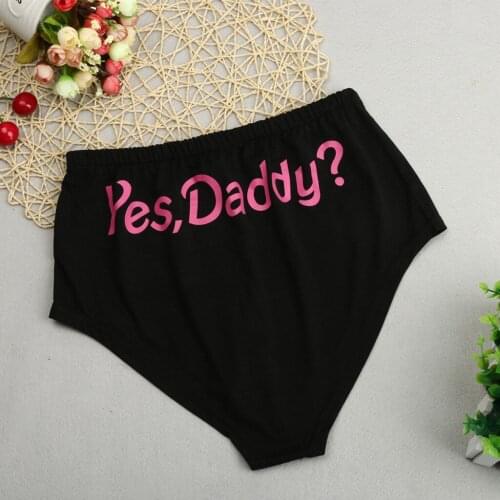 Women Yes Daddy Letter Printed Underwear Briefs Funny Lingerie G-string Briefs Underwear Panties T String Thongs Knickers #CL