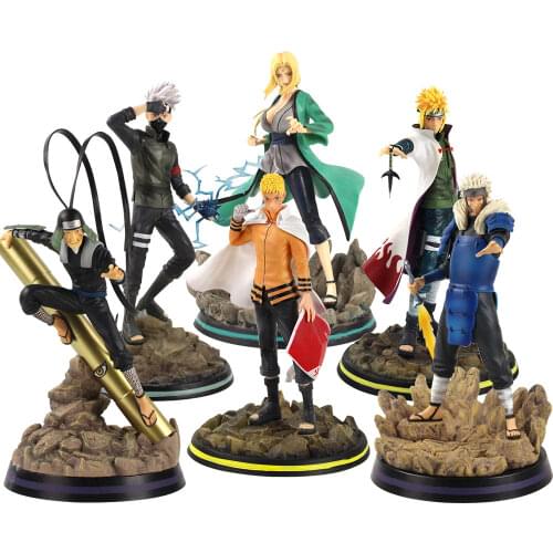 26-32cm Naruto Shippuden Anime Kakashi Namikaze Minato Tsunade Sarutobi Hiruzen Senju Tobirama Action Figure Model Toys Gift