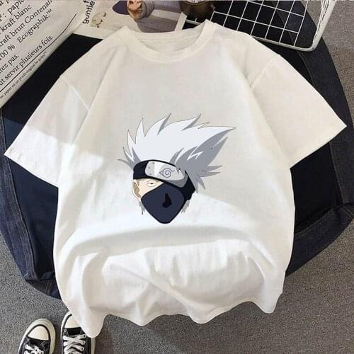 Naruto Japan Anime Hatake Kakashi T-shirt Summer Fashion Tee White Casual Tshirt Unisex Streetwear Kids Clothes Boys 10 Years