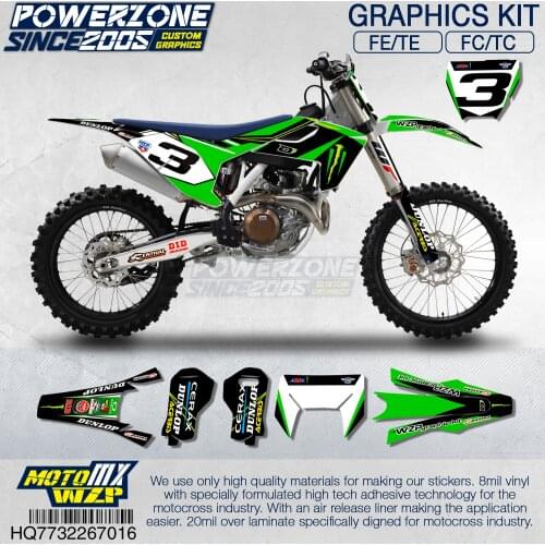 PowerZone Customized Team Graphics Backgrounds Decals 3M Custom Stickers For Husqvarna 2017 To 2019 FE TE FC TC 250 To 500cc 716