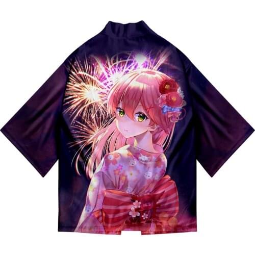 HOLOLIVE VTuber Sakura Miko 3D Summer Holiday Women/Men Three Quarter Sleeve Sexy Style Blouse Kawaii Style Fashion Kimono