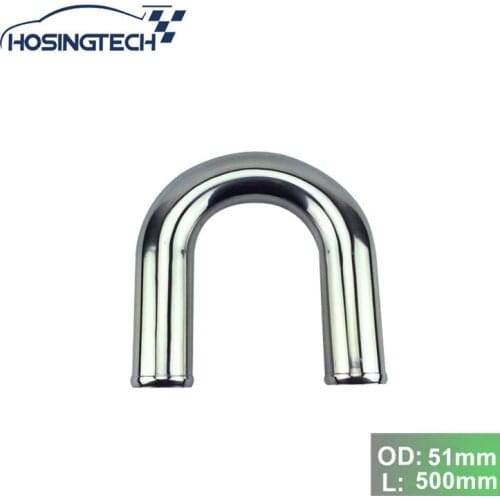HOSINGTECH-51mm 2" 180 Degree Aluminum Turbo Intercooler Pipe Tube piping Length 500 mm